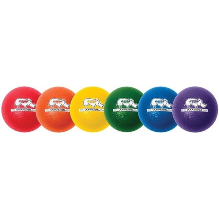 CHAMPION SPORTS Dodge Ball Set, Low-Bounce, 6", 6/Set, Assorted CSIRXD6SET